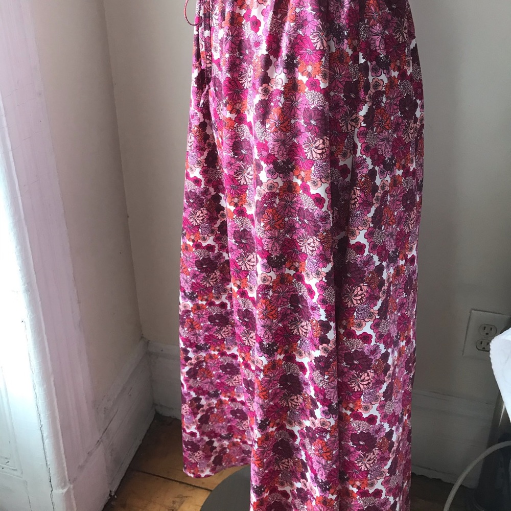 Floral Pink One Shoulder Ruffle Maxi Dress - Picture 6 of 6